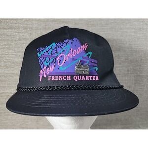 New Orleans French Quarter Mens Snapback Hat KC Brand Black Rope‎ Detail